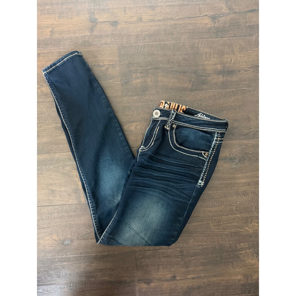 Hydraulic Addison Super Skinny Jeans Dark Wash Embroidered Pockets Size 11/12